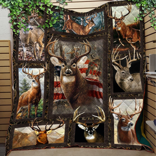 Fleece Blanket Deer Hunting Customize Design, Personalized Fleece Blanket Print 3D - Love Mine Gifts