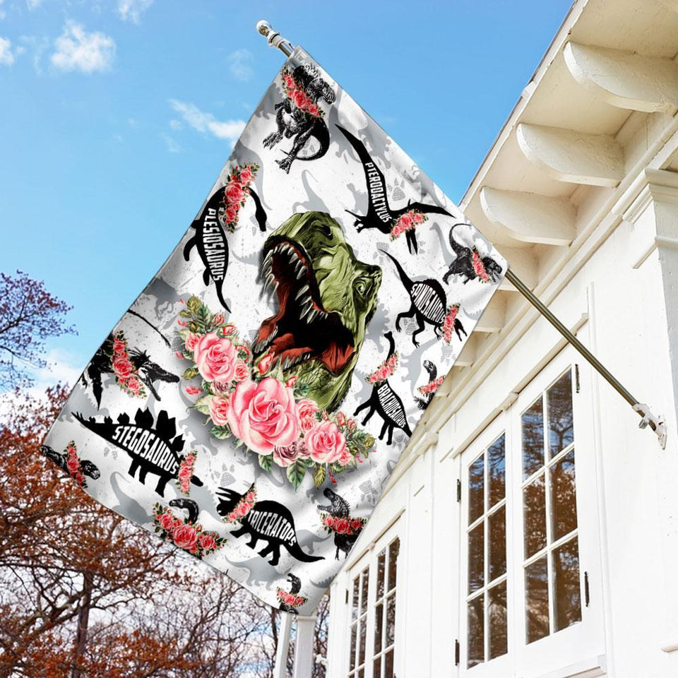 Dinosaur Trex Flag | Garden Flag | Double Sided House Flag