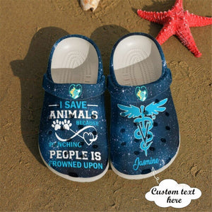 Vet Tech,I Save Animals Gift For Lover Rubber , Comfy Footwear Personalized Clogs