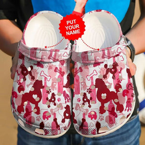 Poodle Wine Shoes Dog  Personalized Clogs
