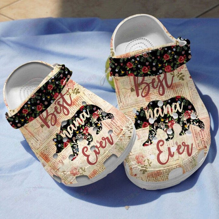 Best Nana Bear Ever Shoes  Personalized Clogs