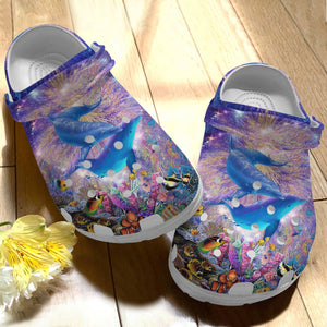Dolphin Dolphin Couple V3 Personalized Clogs