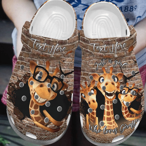 Custom Name Giraffe Just A Girl Who Loves Rubber , Comfy Footwear Personalized Clogs