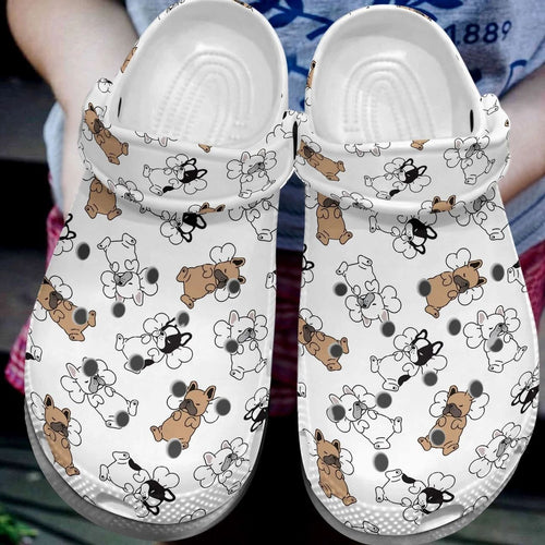  French Bulldog, Fashion Style Print 3D Sleeping Frenchies For Women, Men, Kid Personalized Clogs