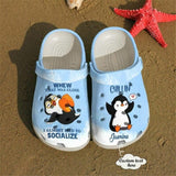 Penguin Chillin Custom Name 102 Gift For Lover Rubber , Comfy Footwear Personalized Clogs