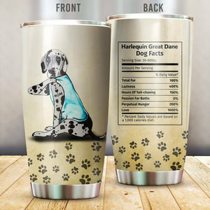Tumbler Harlequin Great Dane I Love Mom Vr2 Stainless Steel Insulated Personalized Stainless Steel Tumbler Customize Name, Text, Number Cups - Love Mine Gifts