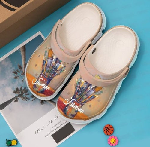 Painting Brushes Sku 1771 Custom Sneakers Name Shoes Personalized Clogs
