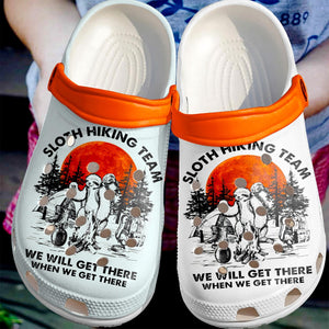 Camping Sloth Hiking Team  Personalized Clogs