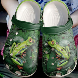 Frog Floral Classic Shoes Personalized Clogs