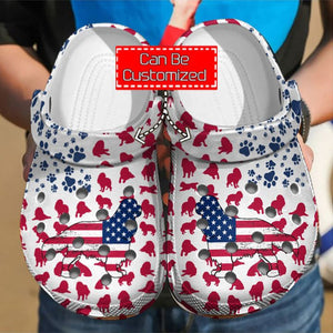Animal Print Cavalier King Charles Spaniel American Flag Shoes For Men And Women Personalized Clogs