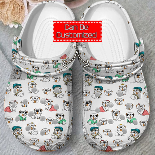 Animal Print - Bulldog Pattern Shoes Personalized Clogs