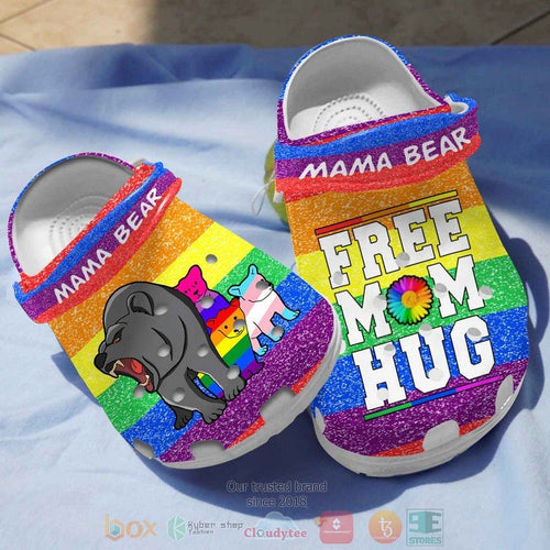 Mama Bear Free Mom Hug Lgbt Pride Shoes Personalized Clogs
