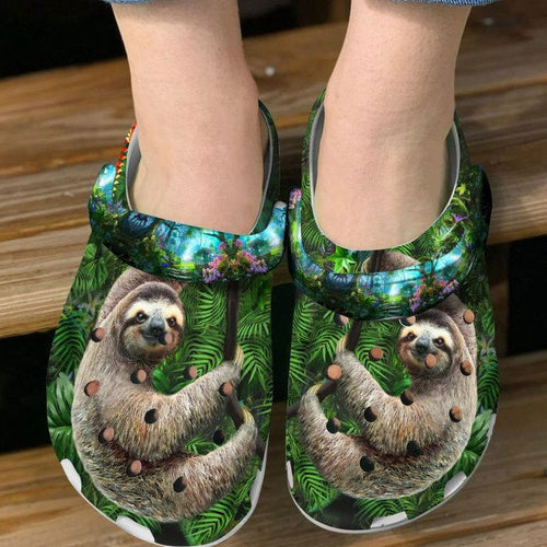 Clog Sloth In The Forest Shoes Personalized Clogs - Love Mine Gifts