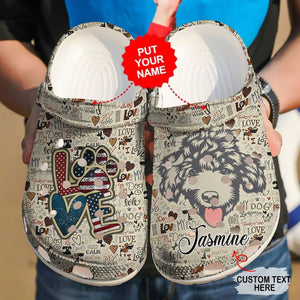 Dog Poodle Love Vintage Shoes For Men And Women Personalized Clogs