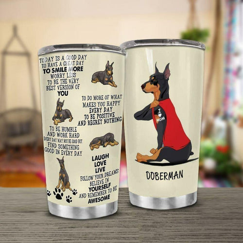 Tumbler Doberman Four Seasons Ctv040796 Zil Vh2 Personalized Stainless Steel Tumbler Customize Name, Text, Number - Love Mine Gifts