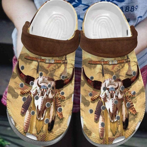 Native American Moose Skull Classic Native Tribes Shoes Shoeswater Shoes Tribal Pattern Personalized Clogs
