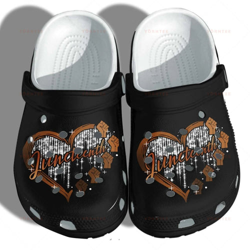 Juneteenth Shoes Gifts For Black Queen - Heart Hand Power Shoes Girls For Mens And Womens Personalized Clogs