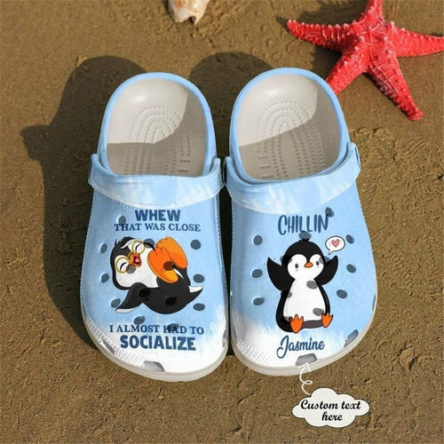 Penguin Chillin Name 102 Gift For Lover Rubber Comfy Footwear Personalized Clogs