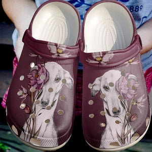 Greyhound With Flower Classic Shoes Personalized Clogs