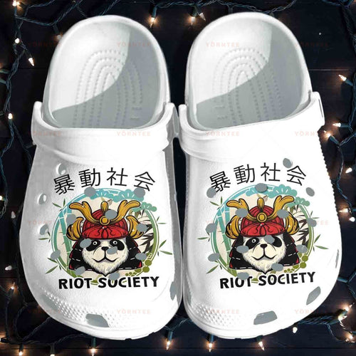 Clog Cutie Panda Japanese Style Riot Society Panda Gift For Lover Rubber Comfy Footwear Men Women Size Us Personalized Clogs - Love Mine Gifts