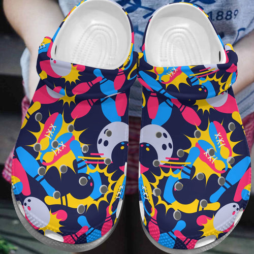 Bowling Abstract Pattern  Personalized Clogs