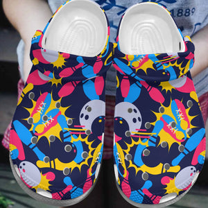 Bowling Abstract Pattern  Personalized Clogs