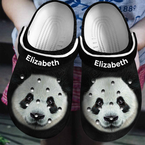 Panda Head With Your Name Panda  Personalized Clogs
