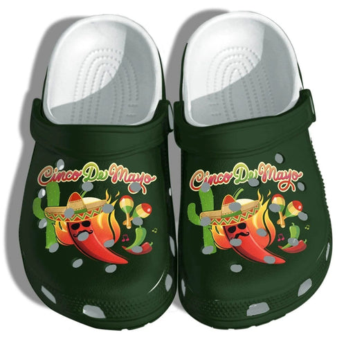 Chilli Peppers Mexico Cactus Funny Shoes - Cino De Mayo Shoes Gifts Mexican For Mens And Womens Personalized Clogs