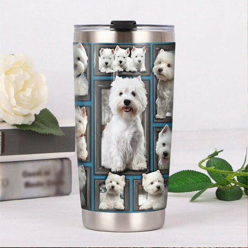 Tumbler Westie Dog Steel Personalized Stainless Steel Tumbler Customize Name, Text, Number Jr1504 87O34 - Love Mine Gifts