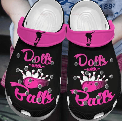 Bowling Dolls With Balls Black Pink Shoes Personalized Clogs