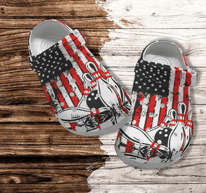 Bowling America Flag Shoes Personalized Clogs