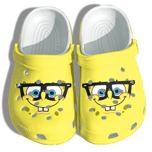 Sponge Glasses Shoes - Beach Sponge Face Book Worm Shoes Gifts For Men Women Personalized Clogs