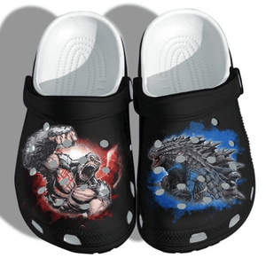 Godzilla Kong Monster Black Shoes Personalized Clogs