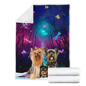Fairytale forest yorkshire terrier blanket