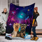 Fairytale forest yorkshire terrier blanket