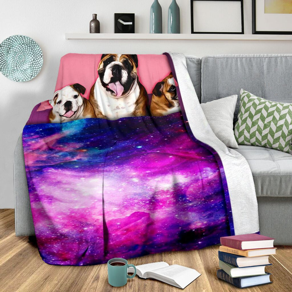 Family bulldog blanket