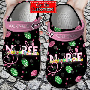 Nurse Happy Easter Nurse Bunny Rabbit Holiday Shoes Personalized Clogs
