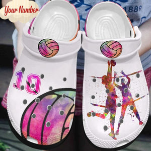 Volleyball Watercolor Shoes Personalized Clogs