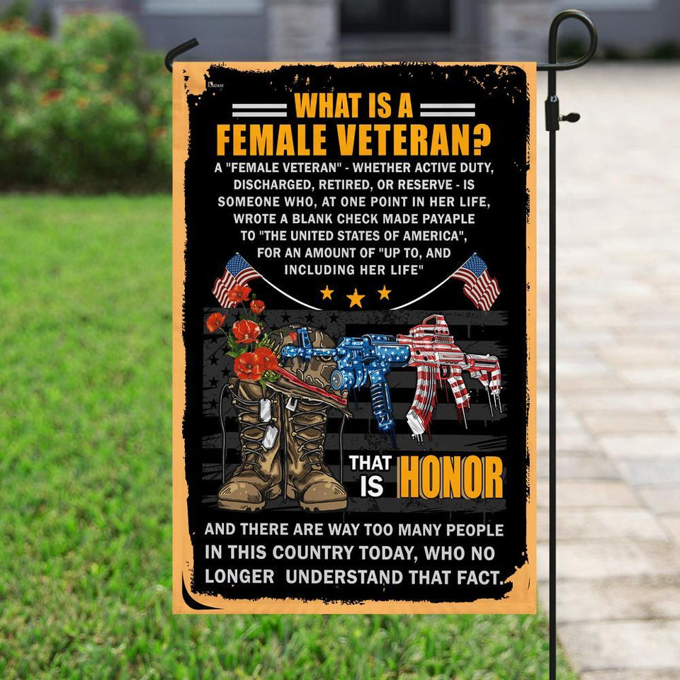 Female Veteran Honor Flag | Garden Flag | Double Sided House Flag
