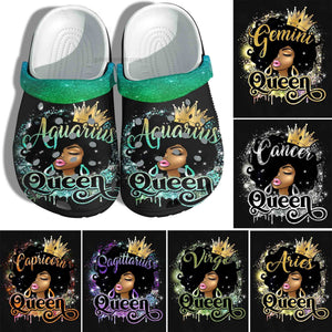 Aries Zodiac Black Queen Birthday Shoes Gift Men Women - April Birthday Black Girl Shoes Croc Gift Mother Day - Cr-Ne0101 - Gigo Smart Personalized Clogs