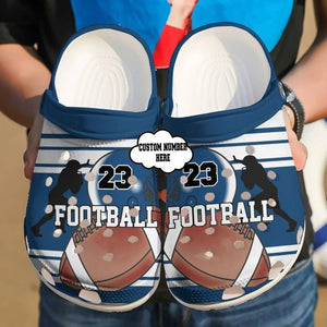 Clog Football Lover Name Water Shoes Personalized Clogs - Love Mine Gifts