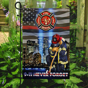 Firefighter 9-11 Never Forget Patriot Day Flag | Garden Flag | Double Sided House Flag