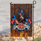 First In Last Out Thin Red Line Flag | Garden Flag | Double Sided House Flag