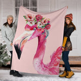 Fleece Blanket Flamingo Pink Premium Personalized Custom Name Date Fleece Blanket Print 3D, Unisex, Kid, Adult - Love Mine Gifts