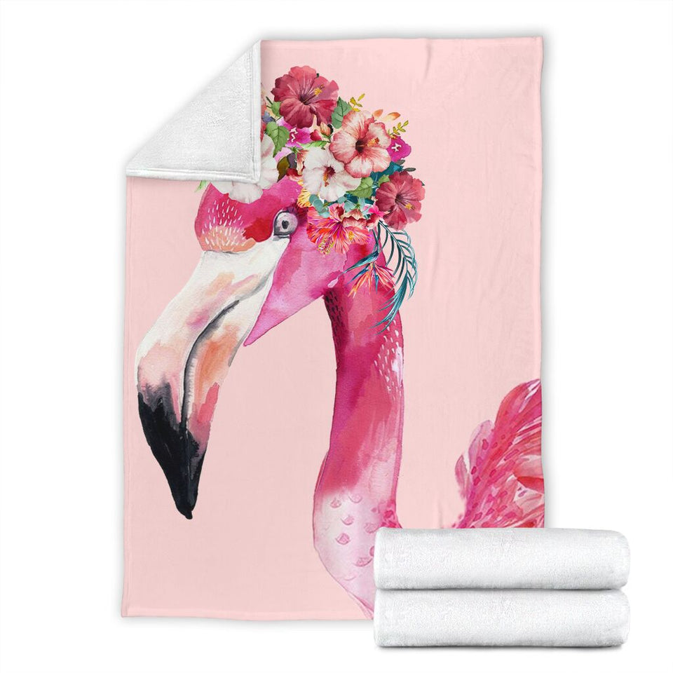 Fleece Blanket Flamingo Pink Premium Personalized Custom Name Date Fleece Blanket Print 3D, Unisex, Kid, Adult - Love Mine Gifts