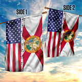 Florida & American Flag | Garden Flag | Double Sided House Flag