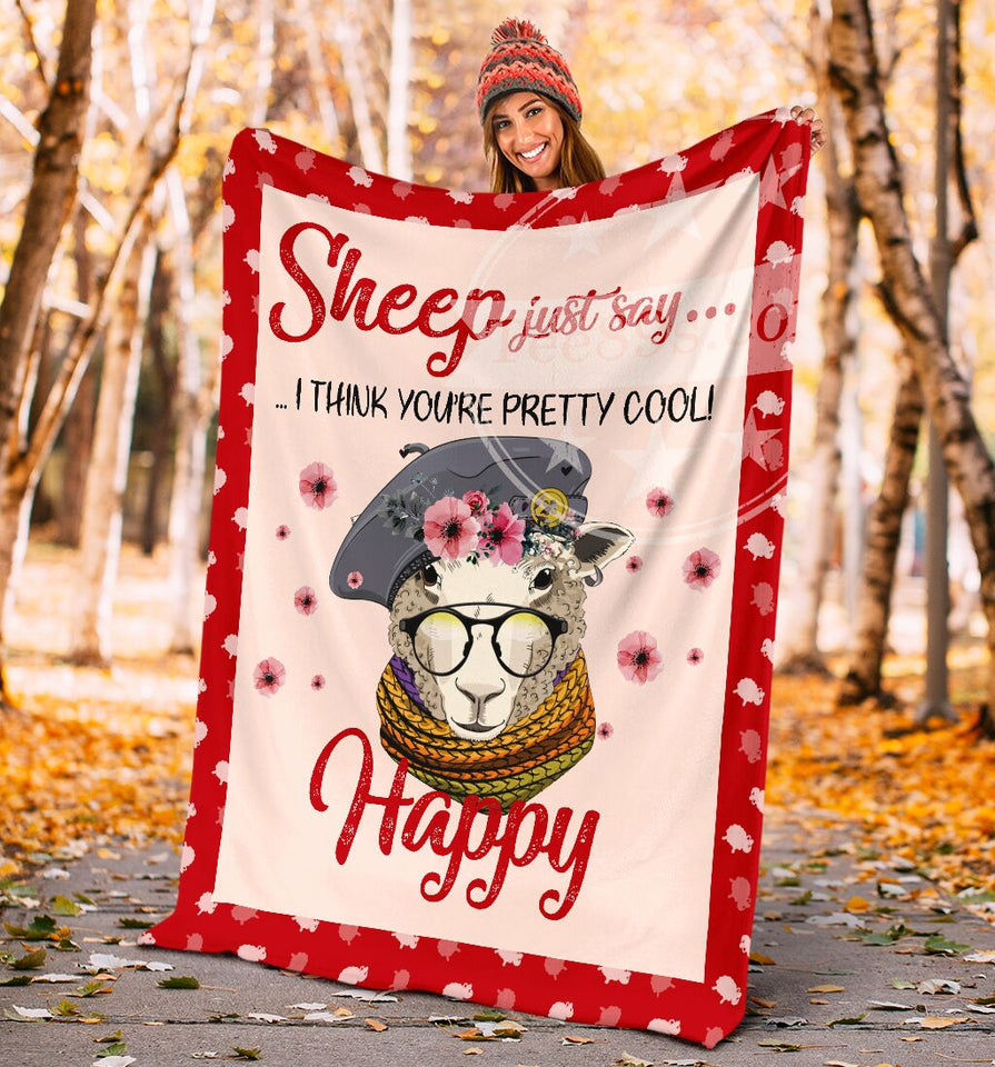 Fleece Blanket Flower Sheep Just Say Fleece Blanket Print 3D, Unisex, Kid, Adult - Love Mine Gifts