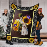 Fox terrier dark sunflower blanket