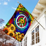 Freedoms Nothing Left To Lose Sunflower Hippie Flag | Garden Flag | Double Sided House Flag