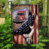Freightliner Trucks American Flag | Garden Flag | Double Sided House Flag